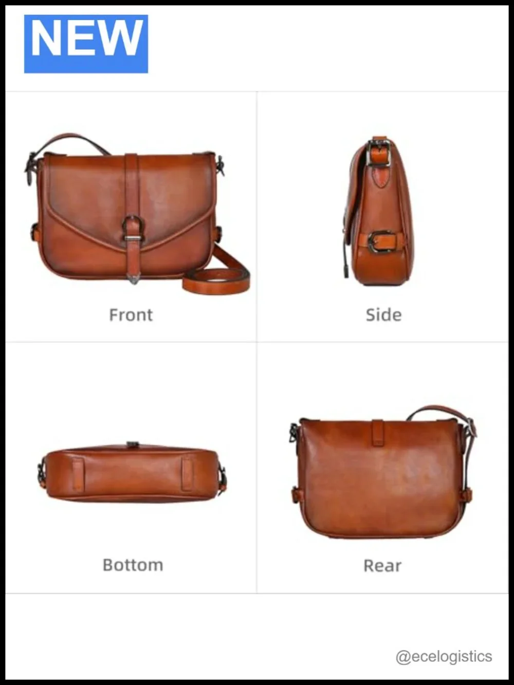 Genuine Leather Crossbody Bag for Women - Lightweight Medium Shoulder Purse